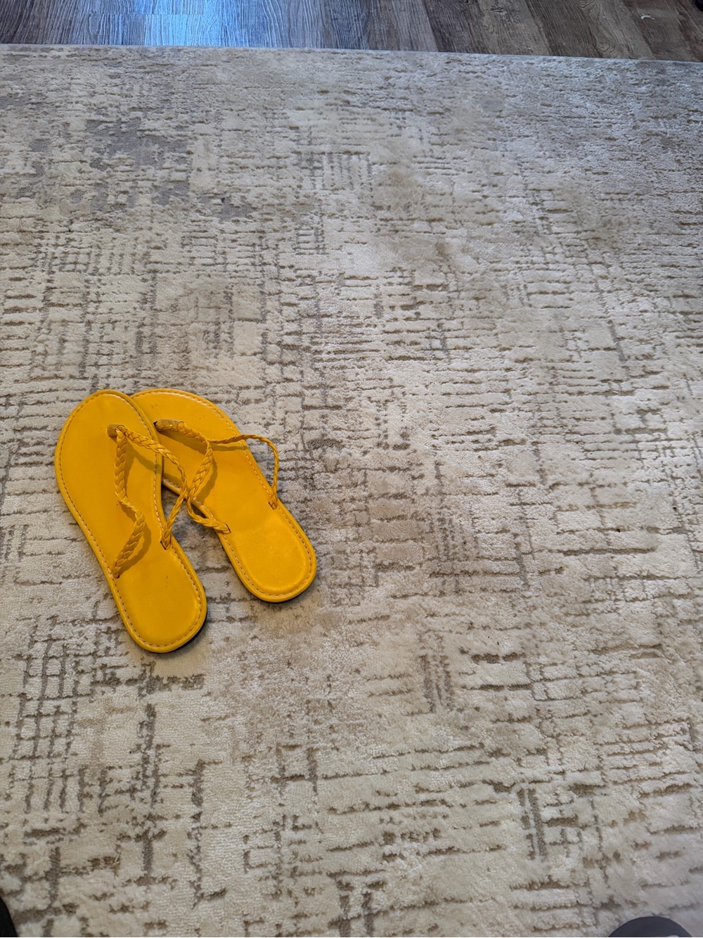 SHEIN Yellow Braided Strap Flip Flop Sandals